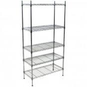 (LF164) 5 Tier Heavy Duty Steel Wire Rack Shelf Storage Shelving Unit The 5 tier shelving is...