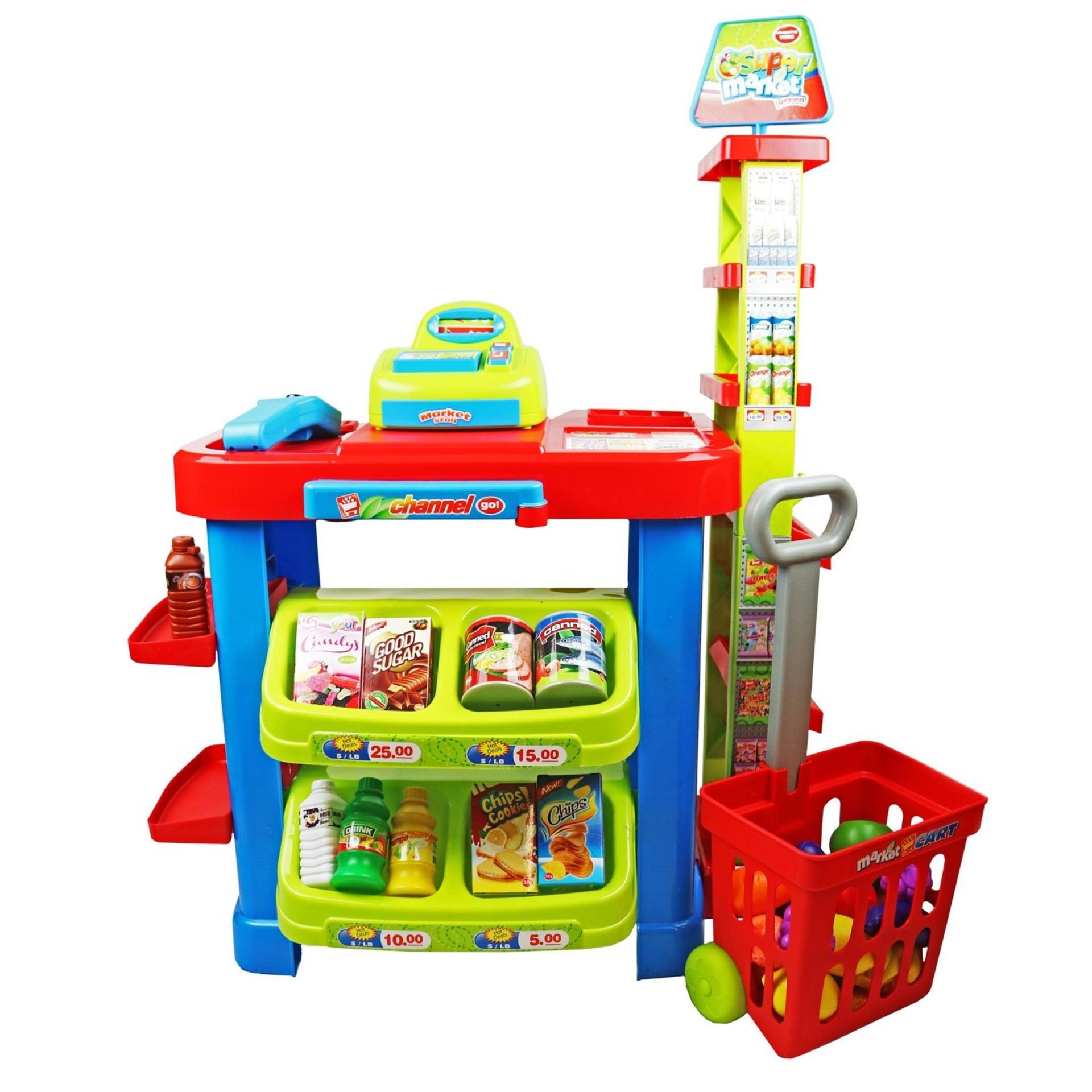 (D15) Childrens Kids Supermarket Shop Grocery Pretend Toy Play Set Suitable For Ages 3 And Abo...