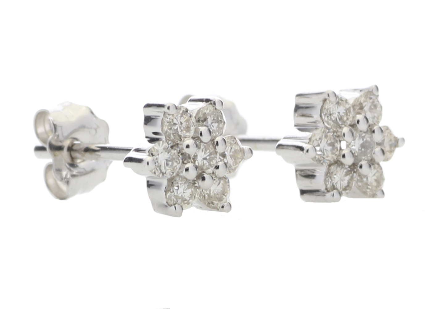 9ct White Gold Diamond Flower Earring 0.45 Carats - Image 4 of 4