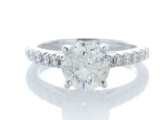 18ct White Gold Stone Set Shoulders Diamond Ring 1.92 Carats