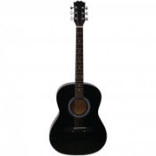 (RL119) Black 39" Full Size 4/4 6 String Steel Strung Acoustic Guitar Perfect for beginners ...