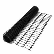 (RL128) 1 x Heavy Duty Black Safety Barrier Mesh Fencing 1mtr x 50mtr One roll of heavy ...