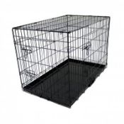 (RL89) 36" Folding Metal Dog Cage Puppy Transport Crate Pet Carrier The folding metal dog ca...