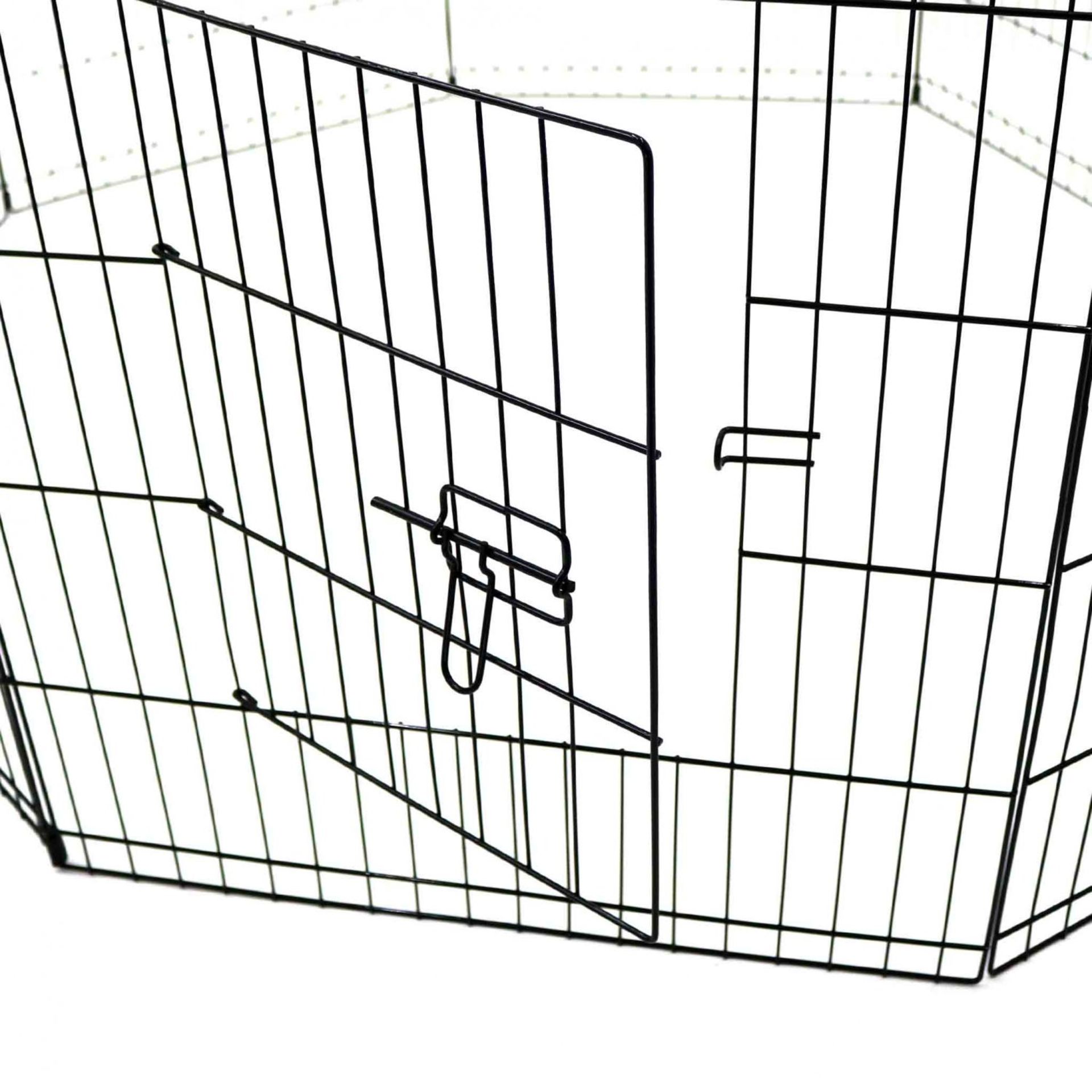 (RL41) Medium Folding Pet Dog Rabbit Run Play Pen Cage Enclosure Fence The metal playpen is ... - Image 2 of 2