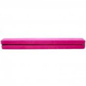 (KK91) 7ft 2.1m Folding Gymnastic Training Balance Beam Pink Faux Suede The folding balance ...