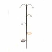 (EE537) Wild Bird Decorative Feeding Station with Feeder Tray & Bath 4 Hooks to Hang Feeders (...