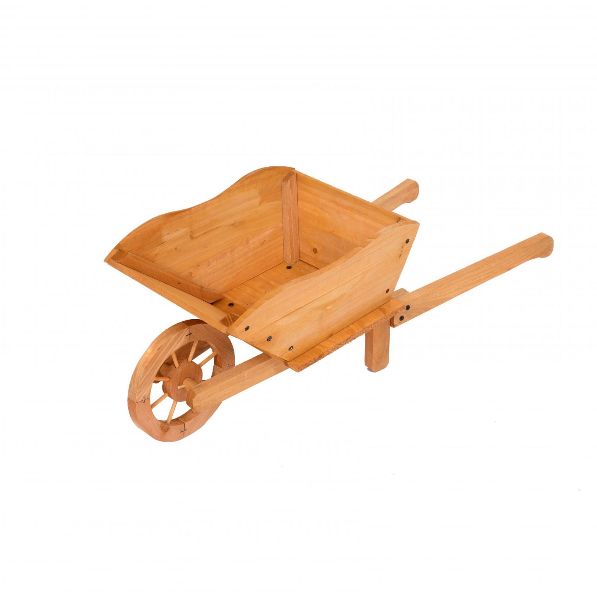 (RL84) Garden Wooden Wheelbarrow Flower Planter Ornamental Plant Pot The wheelbarrow planter... - Image 2 of 2