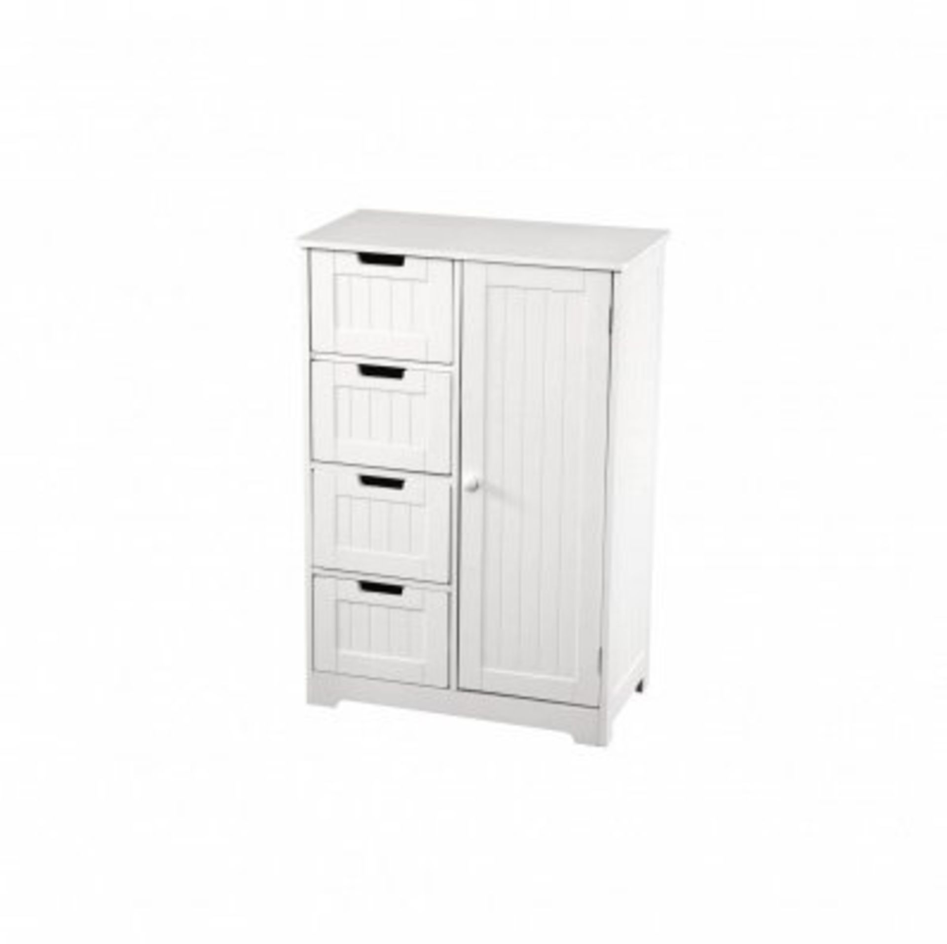 (KK63) White Hallway Bathroom Unit Cupboard Shelf Storage Free Standing with Drawers Add st...