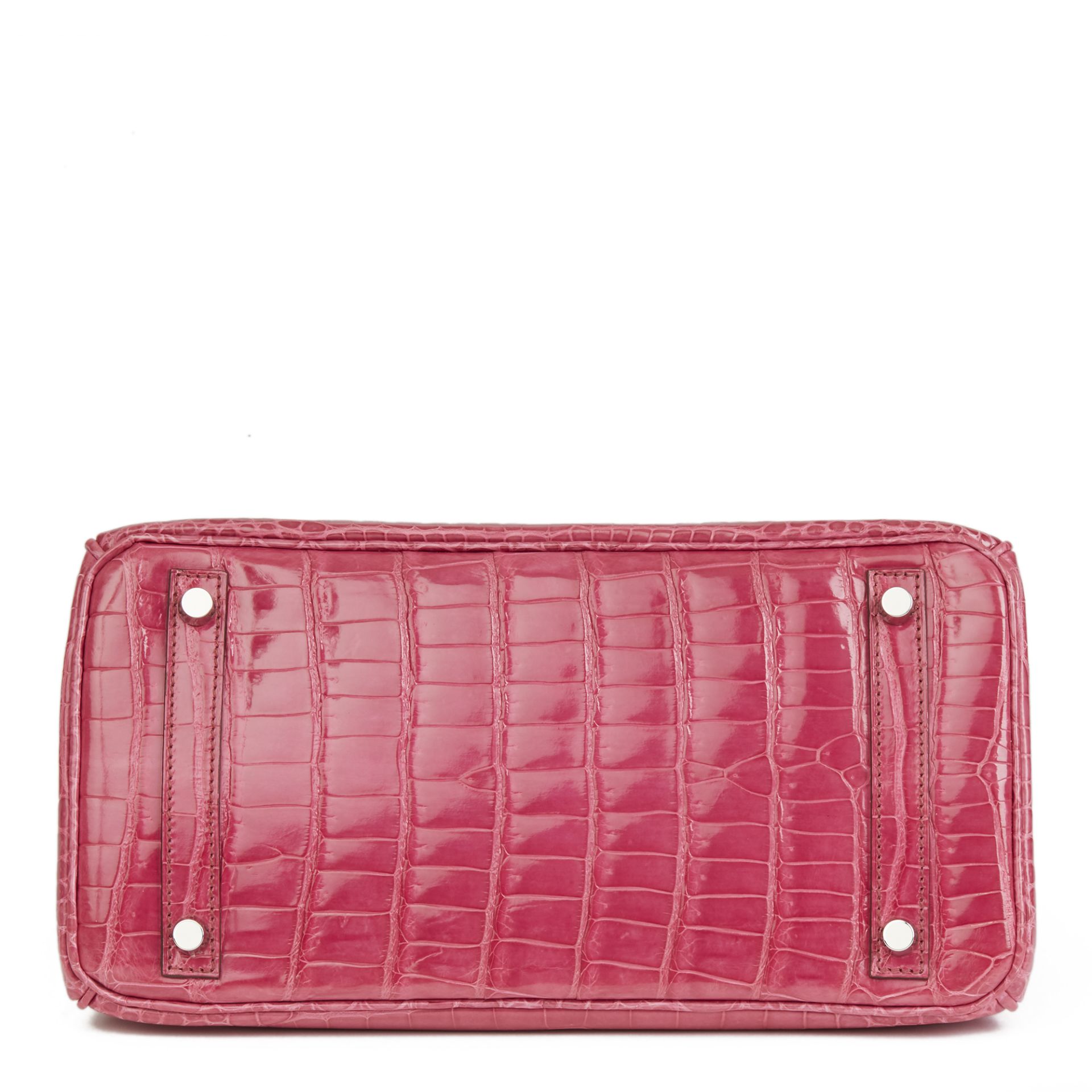 Hermès Fuschia Shiny Porosus Crocodile Leather 'Diamond' Birkin 30Cm - Image 8 of 11