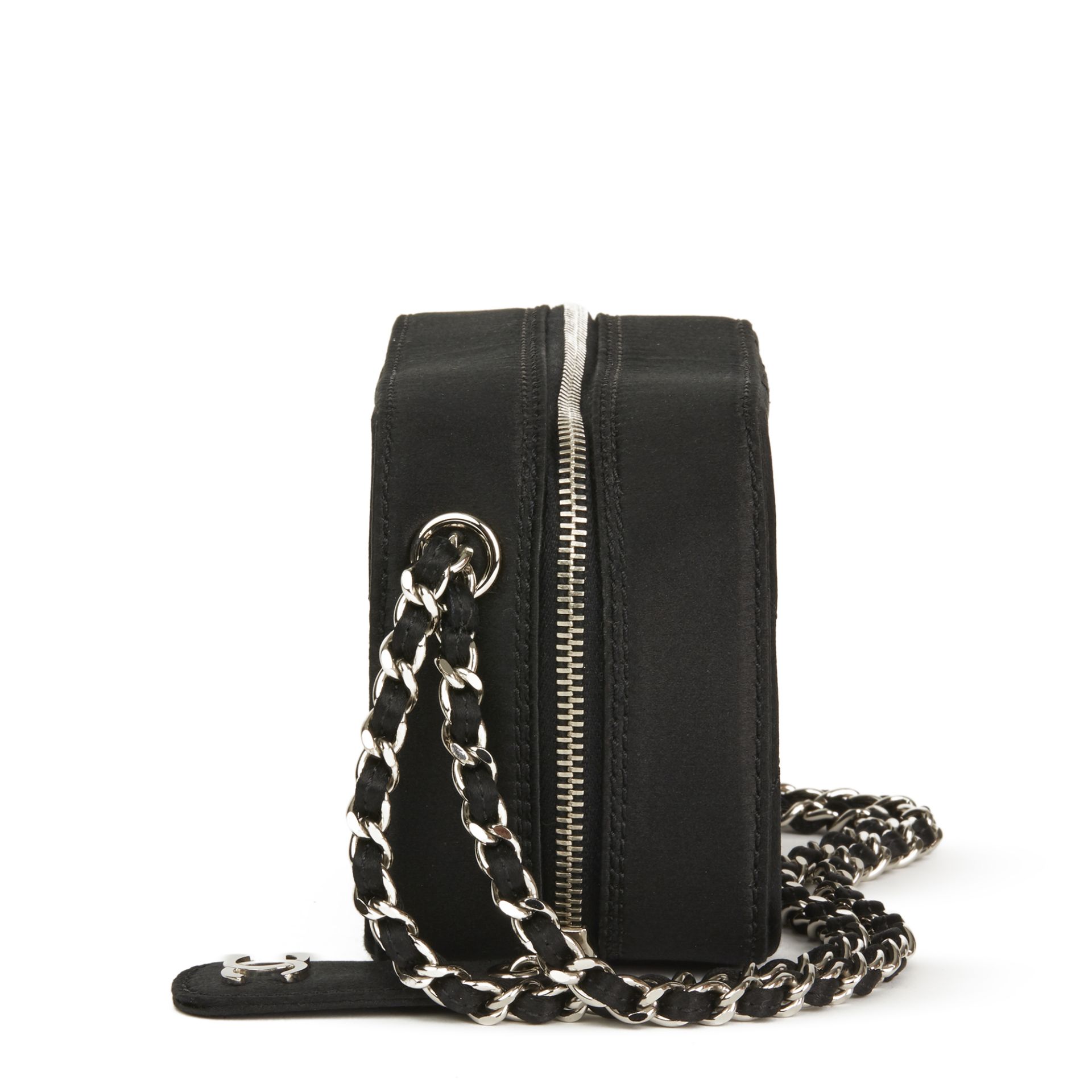 Chanel Black Quilted Satin Mini Timeless Wristlet - Image 9 of 9