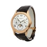 Patek Philippe Perpetual Calendar  3940 Men Rose Gold Porcelain Dial Watch