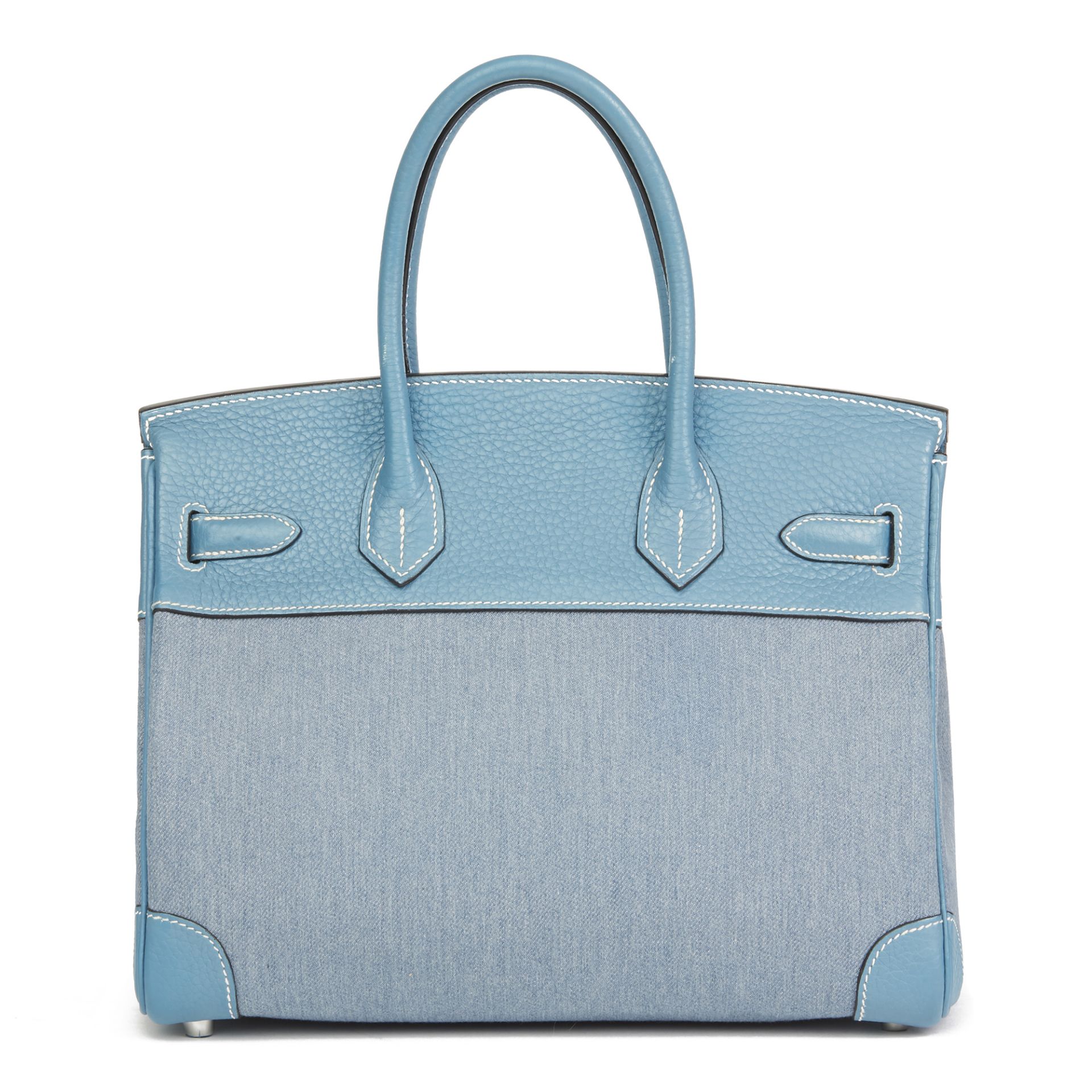 Hermès Blue Jean Clemence Leather & Denim Birkin 30Cm - Image 9 of 11