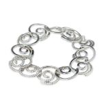 Breguet 18k White Gold Diamond Circle Link Bracelet