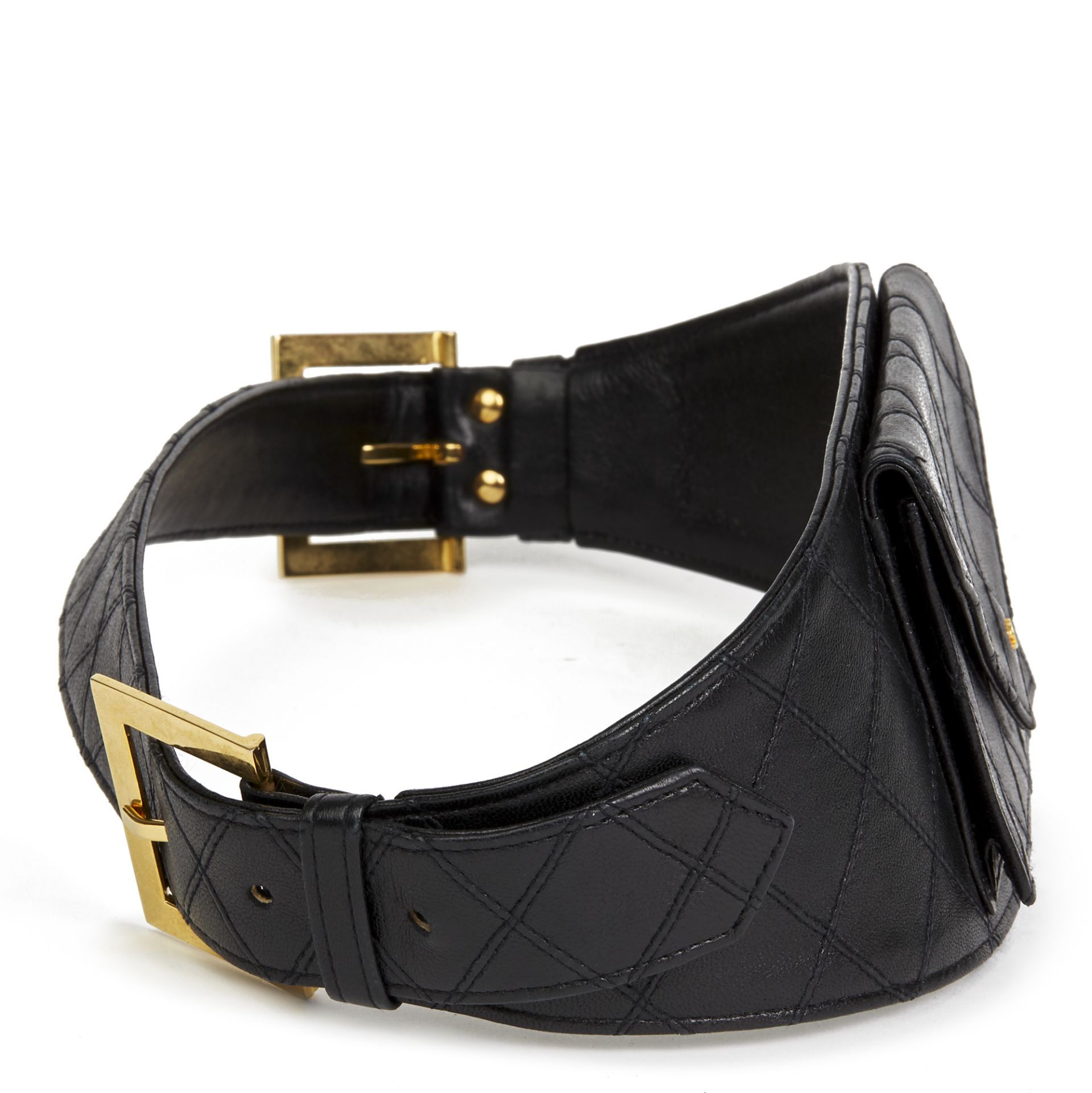 Chanel Black Quilted Lambskin Vintage Timeless Belt Bag - Image 10 of 10