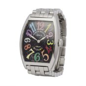 Franck Muller Cintree Curvex  2852QZ Unisex Stainless Steel Colour Dreams Watch