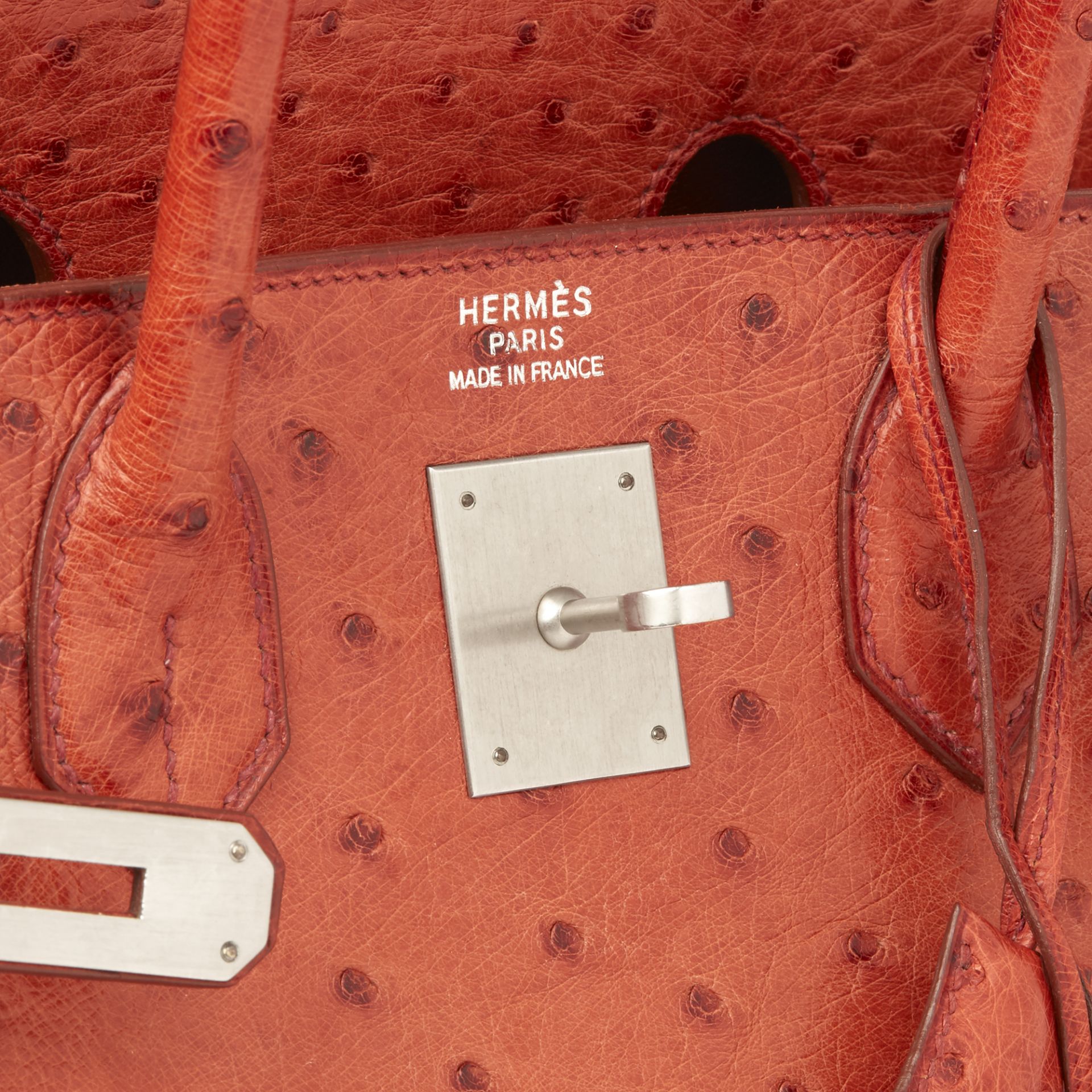 Hermès Tangerine Ostrich Leather Birkin 32Cm Hac - Image 6 of 11