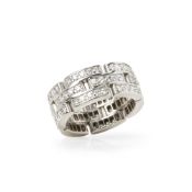 Cartier 18k White Gold Diamond Maillon Band Ring