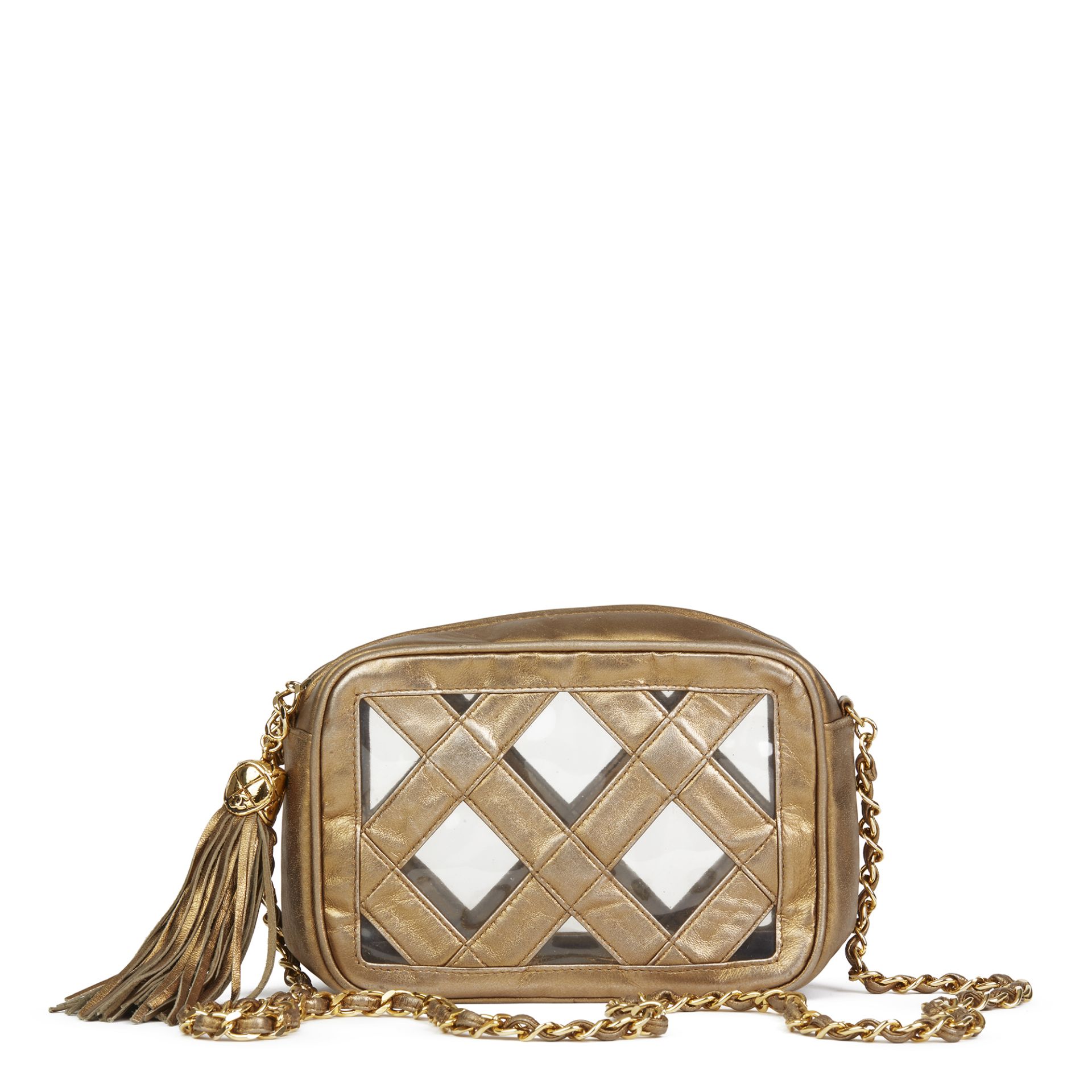 Chanel Gold Metallic Lambskin & Pvc Vintage Naked Camera Bag