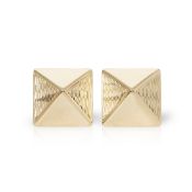 Van Cleef & Arpels 18k Yellow Gold Pyramid Style Stud Earrings
