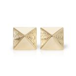 Van Cleef & Arpels 18k Yellow Gold Pyramid Style Stud Earrings