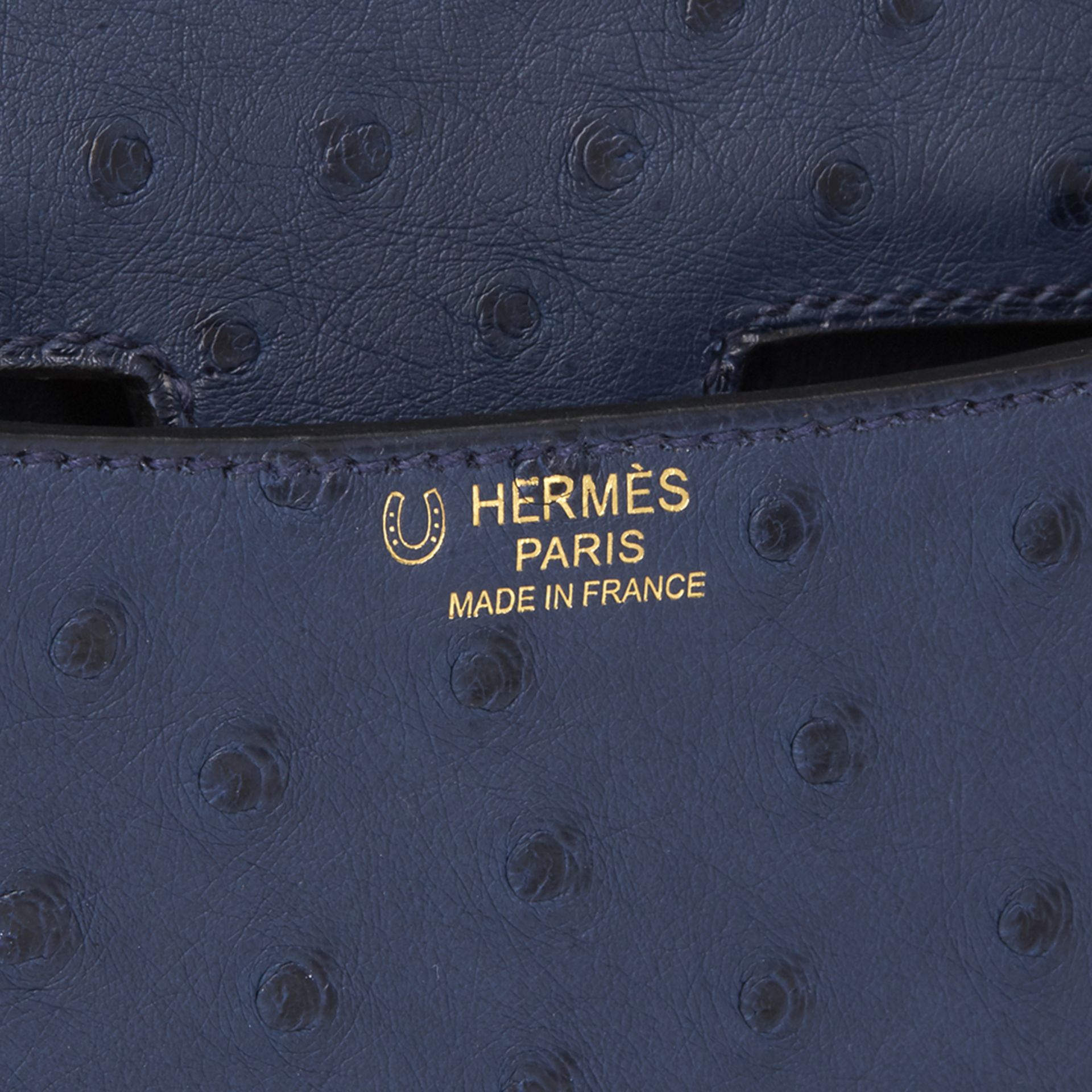 Hermès Bleu De Malte Ostrich Leather Special Order Constance 24 - Image 6 of 12