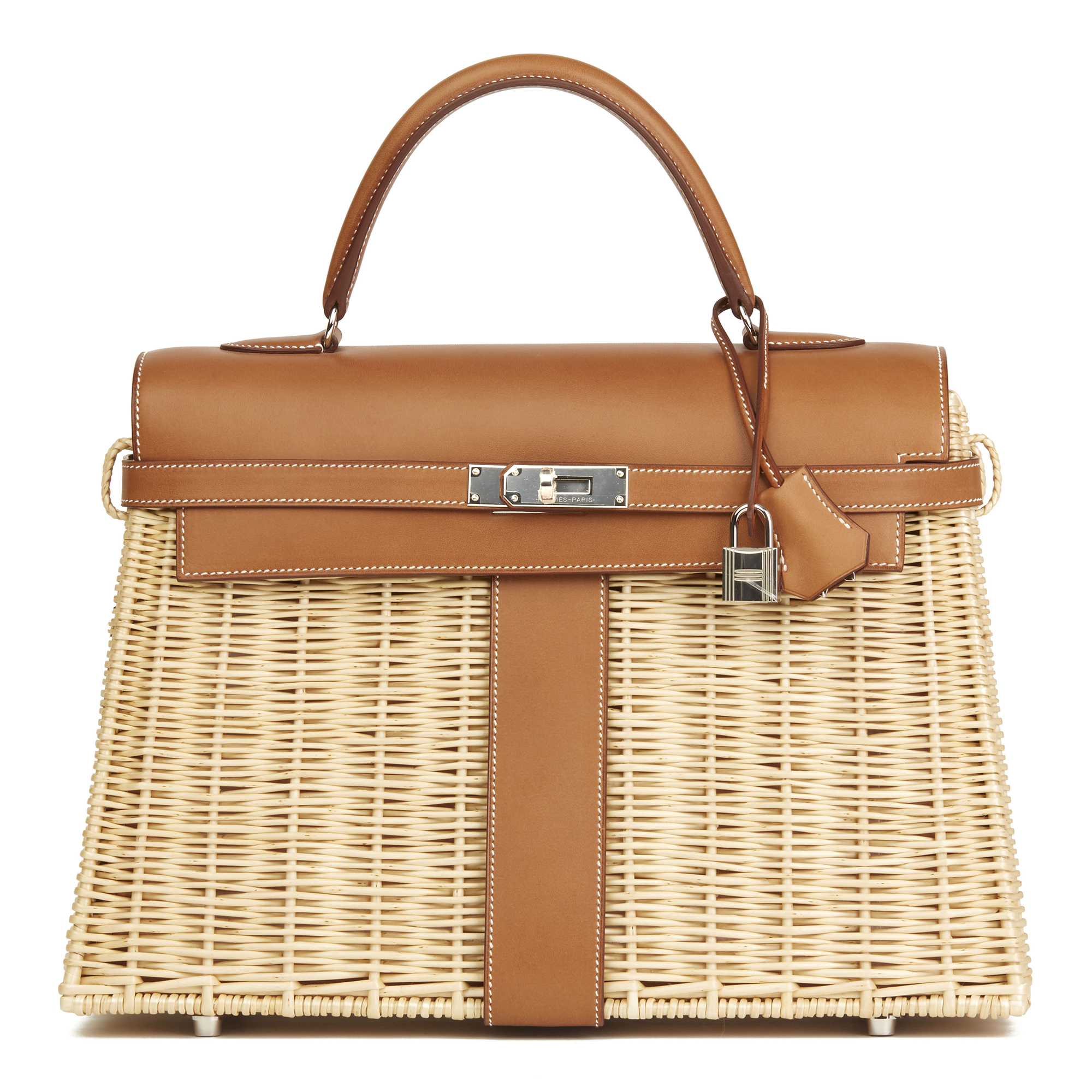 Hermès Barenia Leather & Wicker Kelly 35Cm Picnic