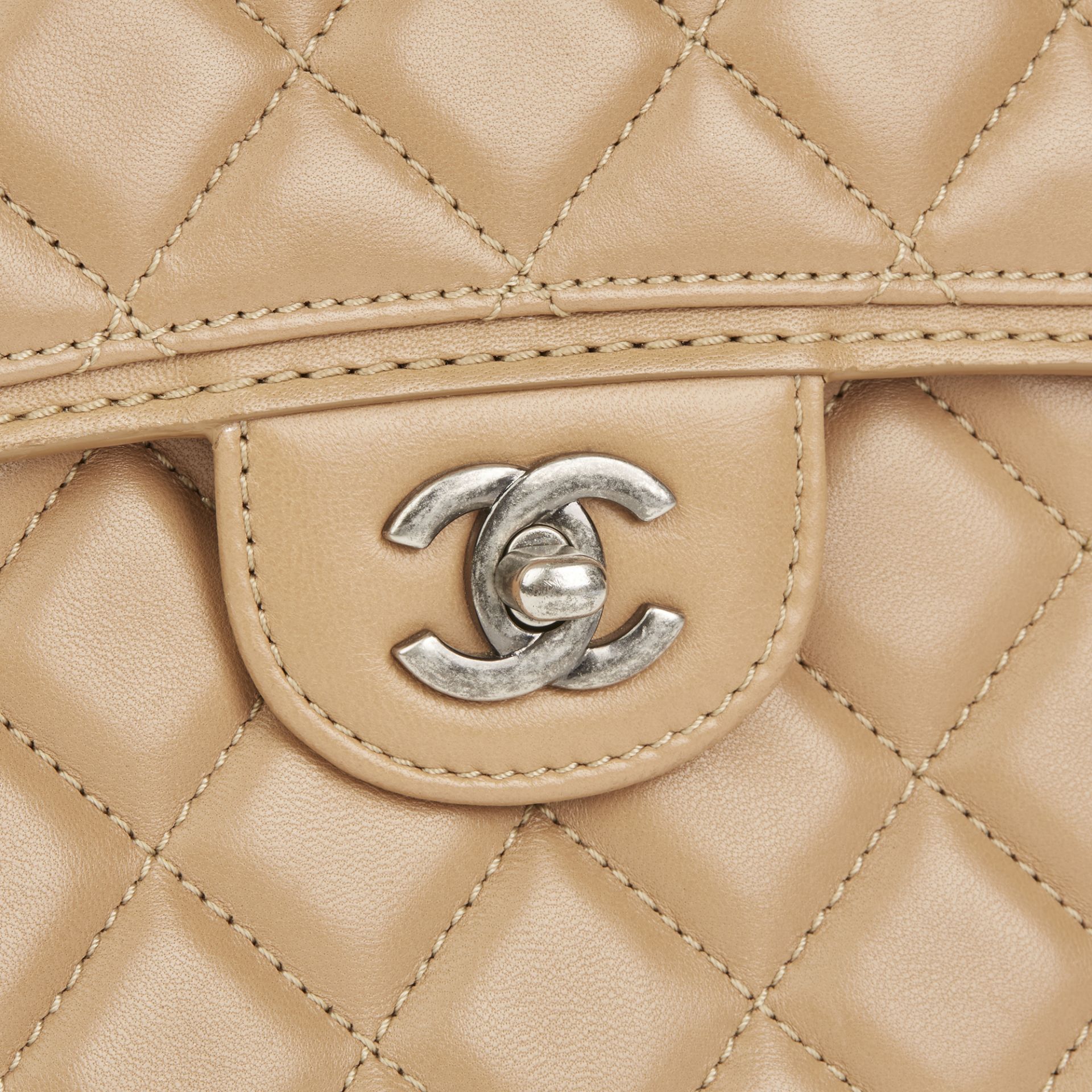 Chanel Mocha Quilted Lambskin Classic Single Flap Bag - Image 8 of 12