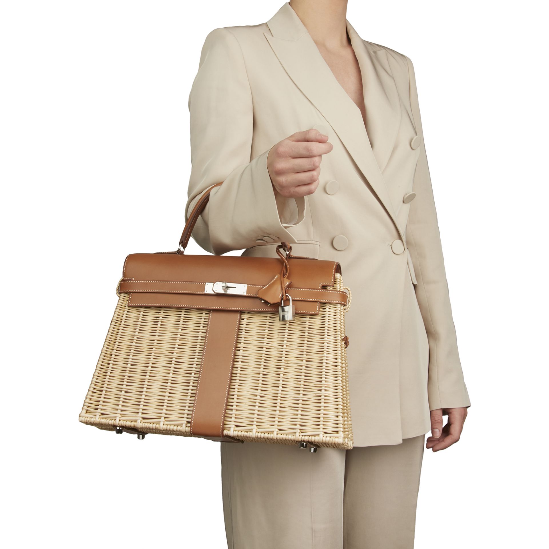 Hermès Barenia Leather & Wicker Kelly 35Cm Picnic - Image 2 of 12