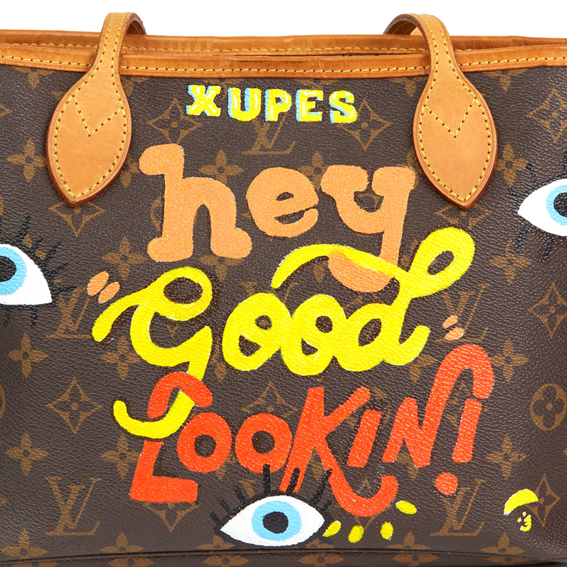 Louis Vuitton X Year Zero London Hand-Painted  ‘Hey Good Lookin’ Brown Monogram Coated Canvas Never - Image 7 of 11