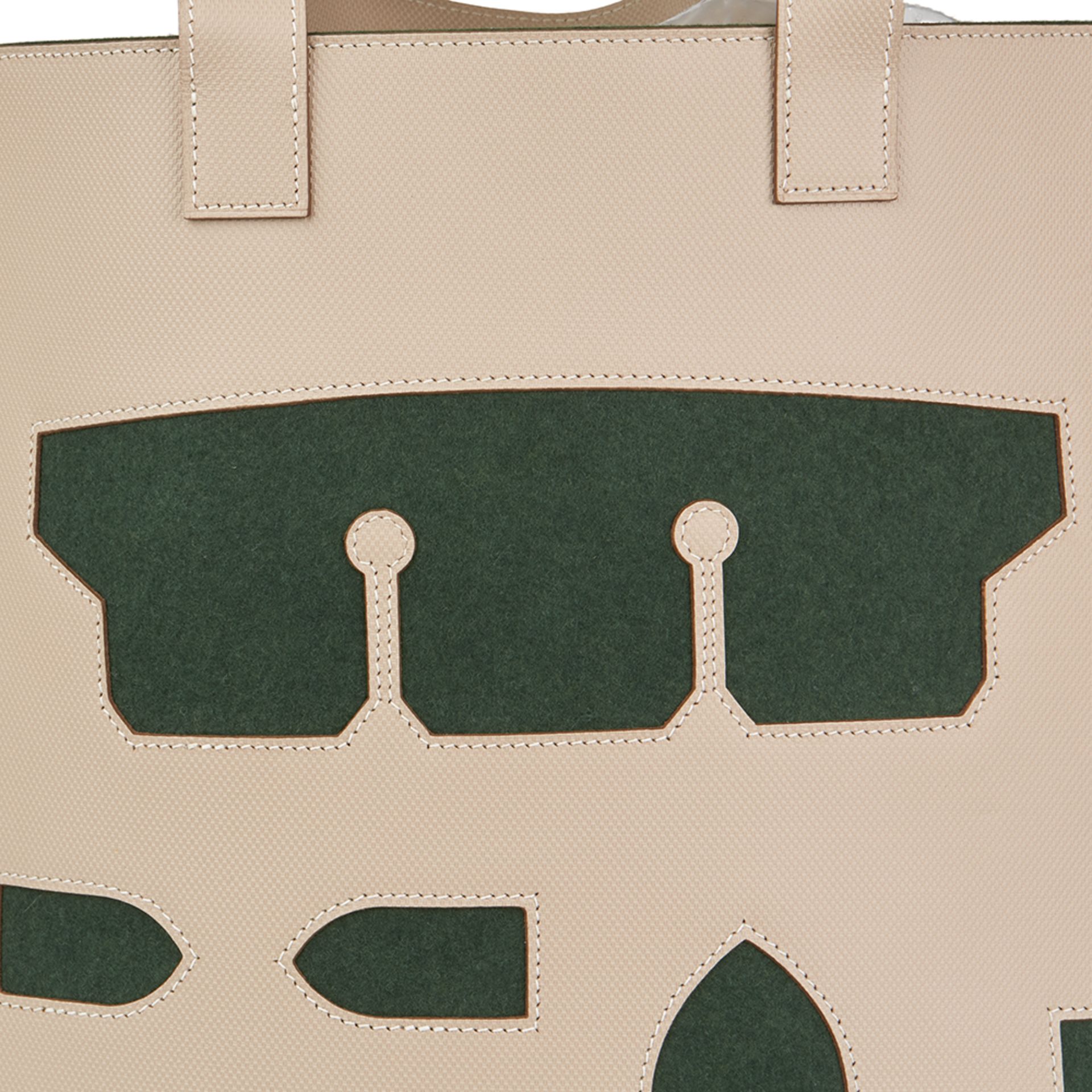 Hermès Etoupe Grain D'h Leather & Green Felt Petit H Vertical Skeleton Tote - Image 7 of 11