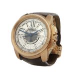 Cartier Calibre  W7100004 or 3242 Men Rose Gold Central Chronograph Watch