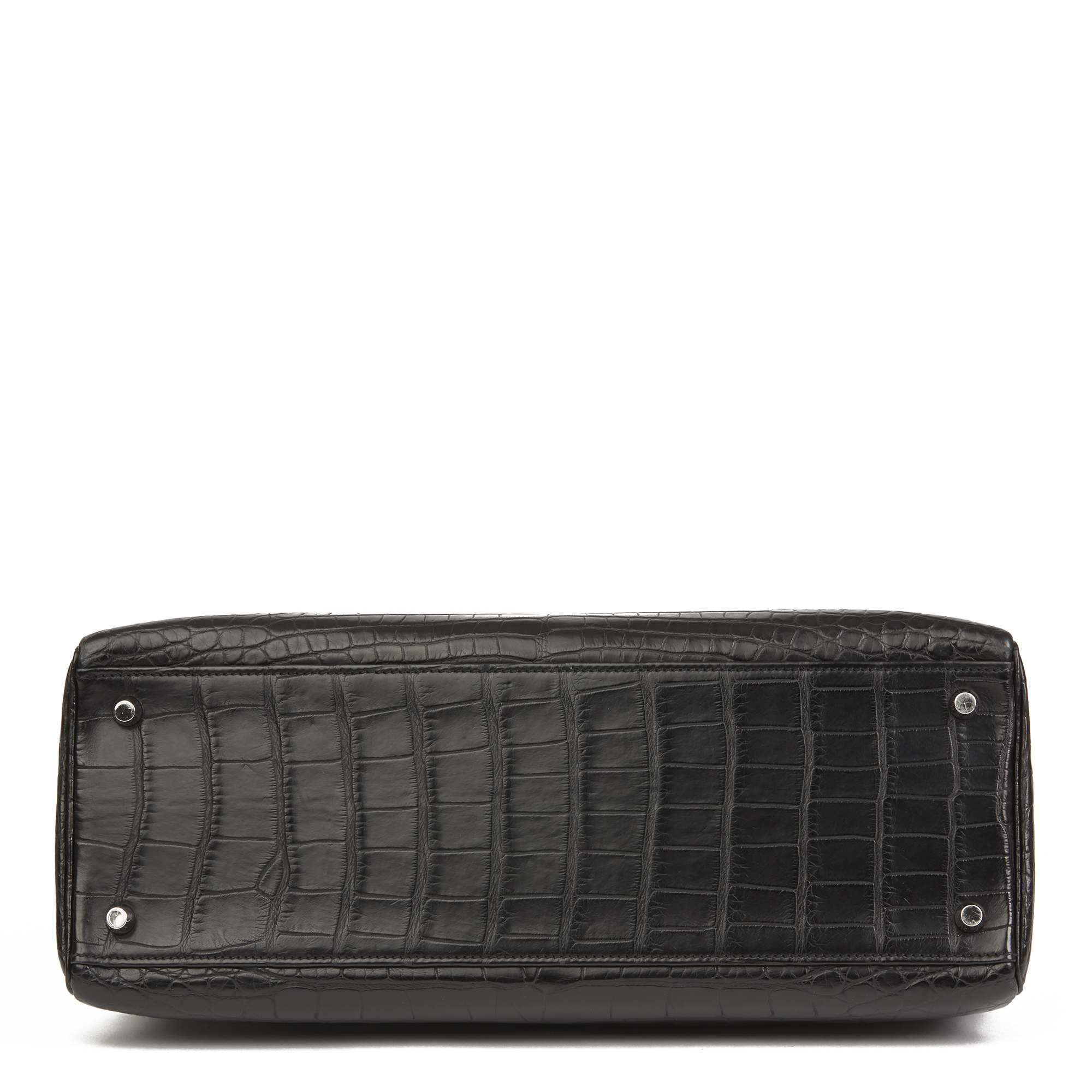 Hermès Black Matte Mississippiensis Alligator Leather Kelly 35Cm Retourne - Image 8 of 11