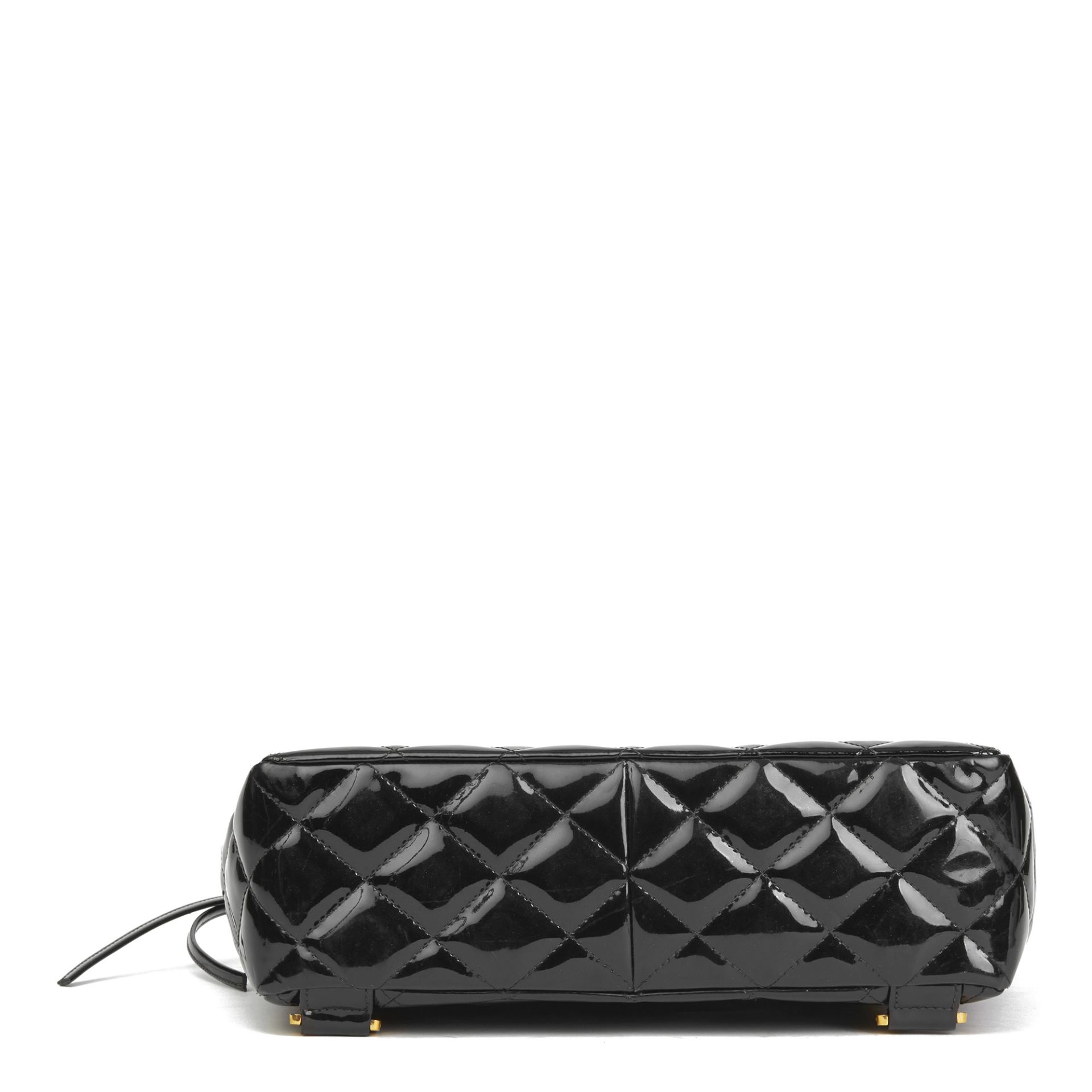 Chanel Black Quilted Patent Leather Vintage Classic Timeless Backpack - Image 9 of 12