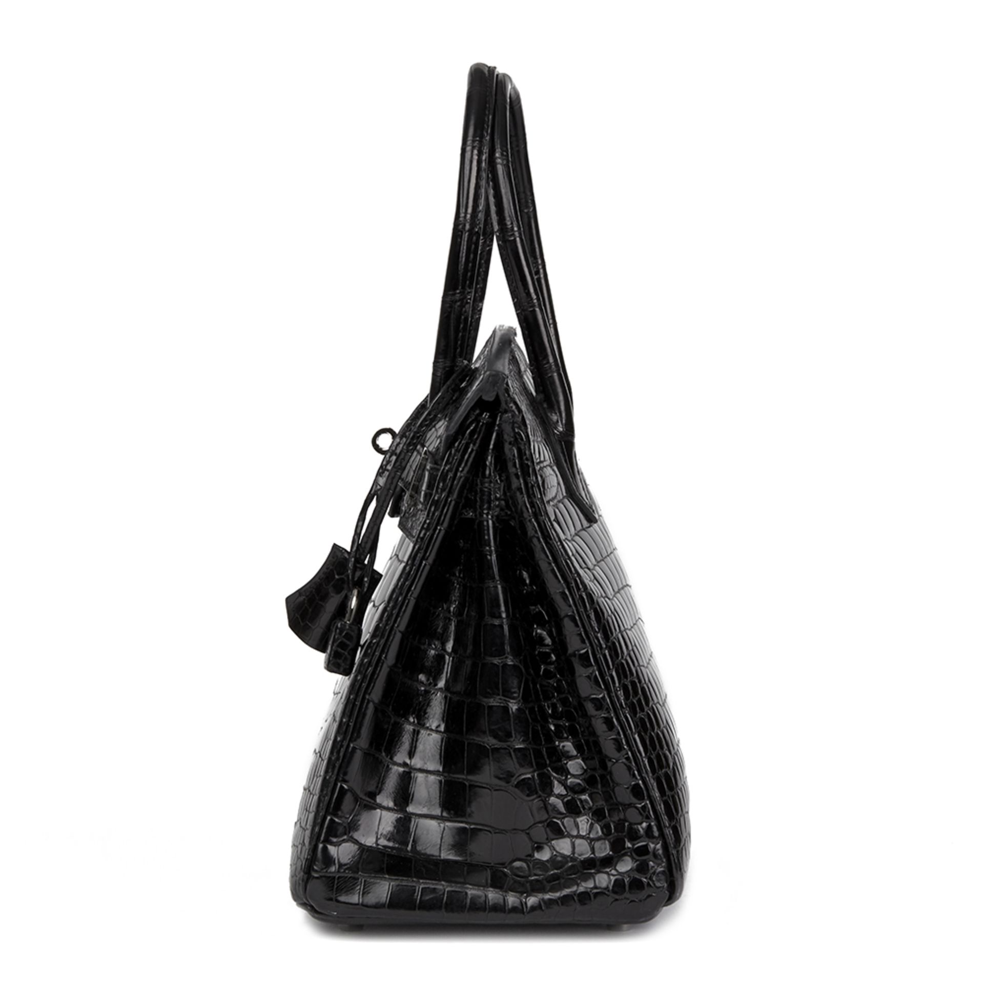 Hermès Black Shiny Porosus Crocodile Leather Birkin 30Cm - Image 11 of 12