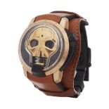 HYT H1  S48-DG-57-NF-LM Men Rose Gold Skull Watch