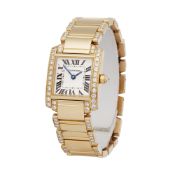 Cartier Tank Francaise WE1001RC or 2364 Ladies Yellow Gold Diamond Watch