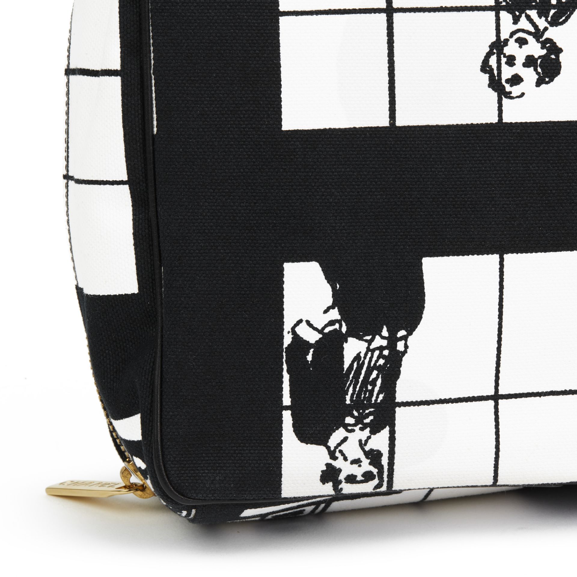 Chanel Black & White Canvas 'Window Line' Toiletry Pouch - Image 6 of 11