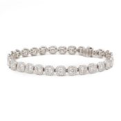 De Beers Platinum Cushion Cut 12.83ct Diamond Aura Bracelet