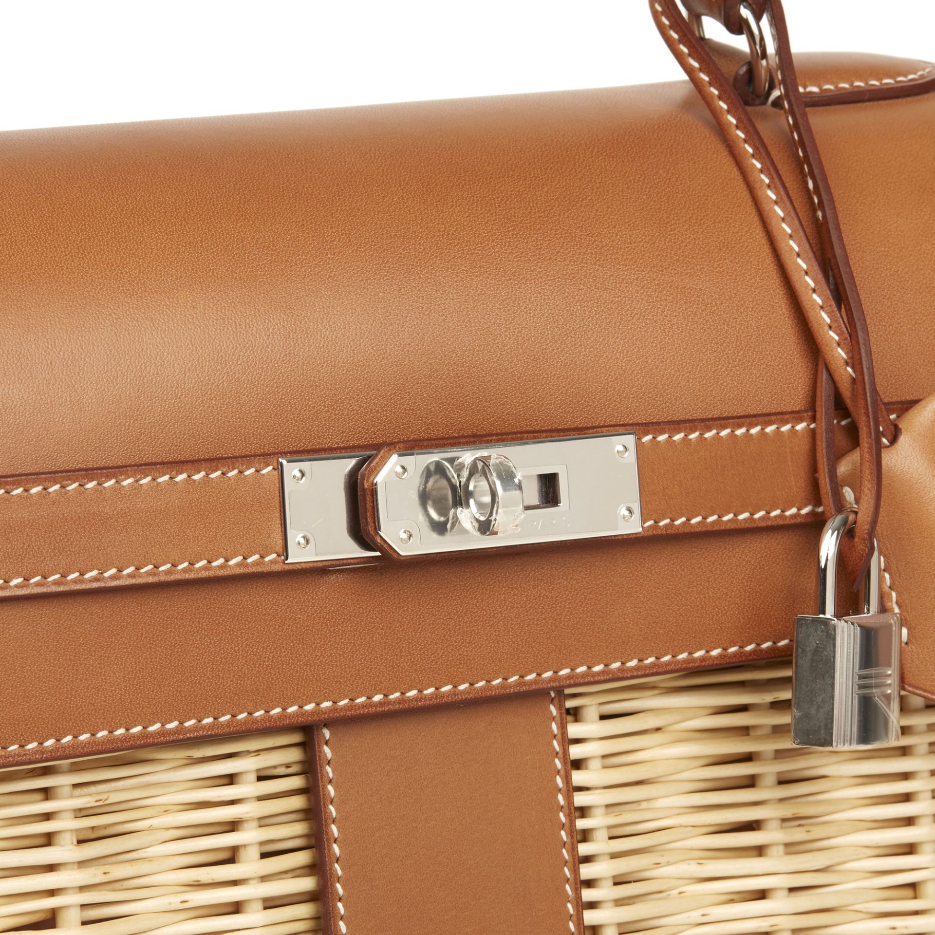 Hermès Barenia Leather & Wicker Kelly 35Cm Picnic - Image 8 of 12