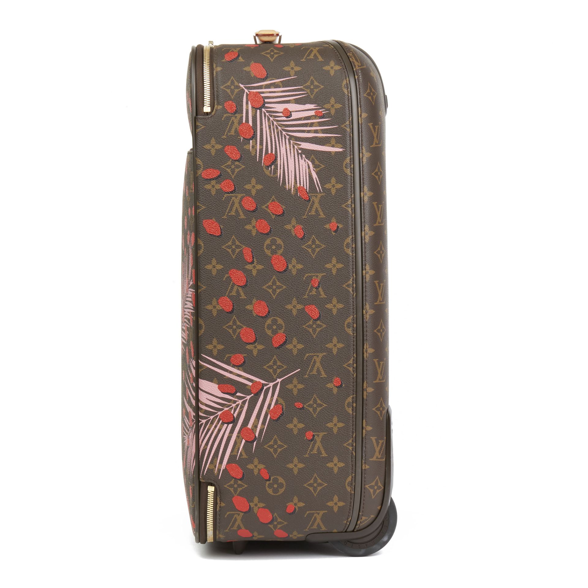 Louis Vuitton Brown Monogram Sugar Pink Poppy Jungle Coated Canvas Pégase Légère 55 - Image 13 of 14