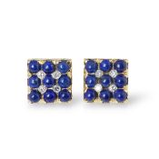 Van Cleef & Arpels 18k Yellow Gold Lapis Lazuli & Diamond Vintage Cufflinks