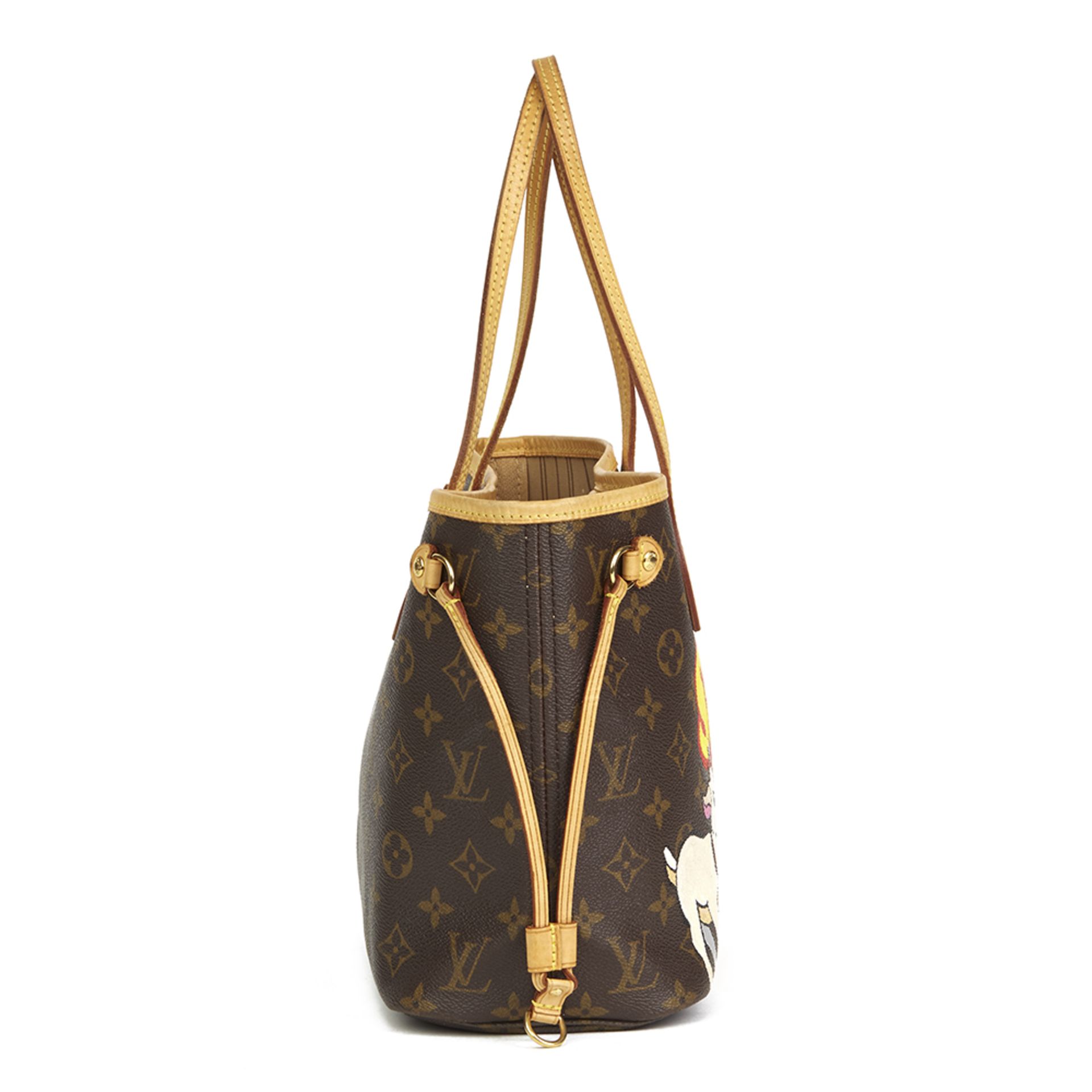 Louis Vuitton X Year Zero London Hand-Painted  ‘Satan Loves Me’ Brown Monogram Coated Canvas Neverfu - Image 10 of 11