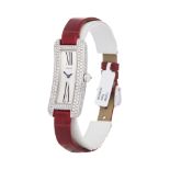 Cartier Tank Americaine WJ300950 or 2625 Ladies White Gold Curved Tank S Diamond Watch