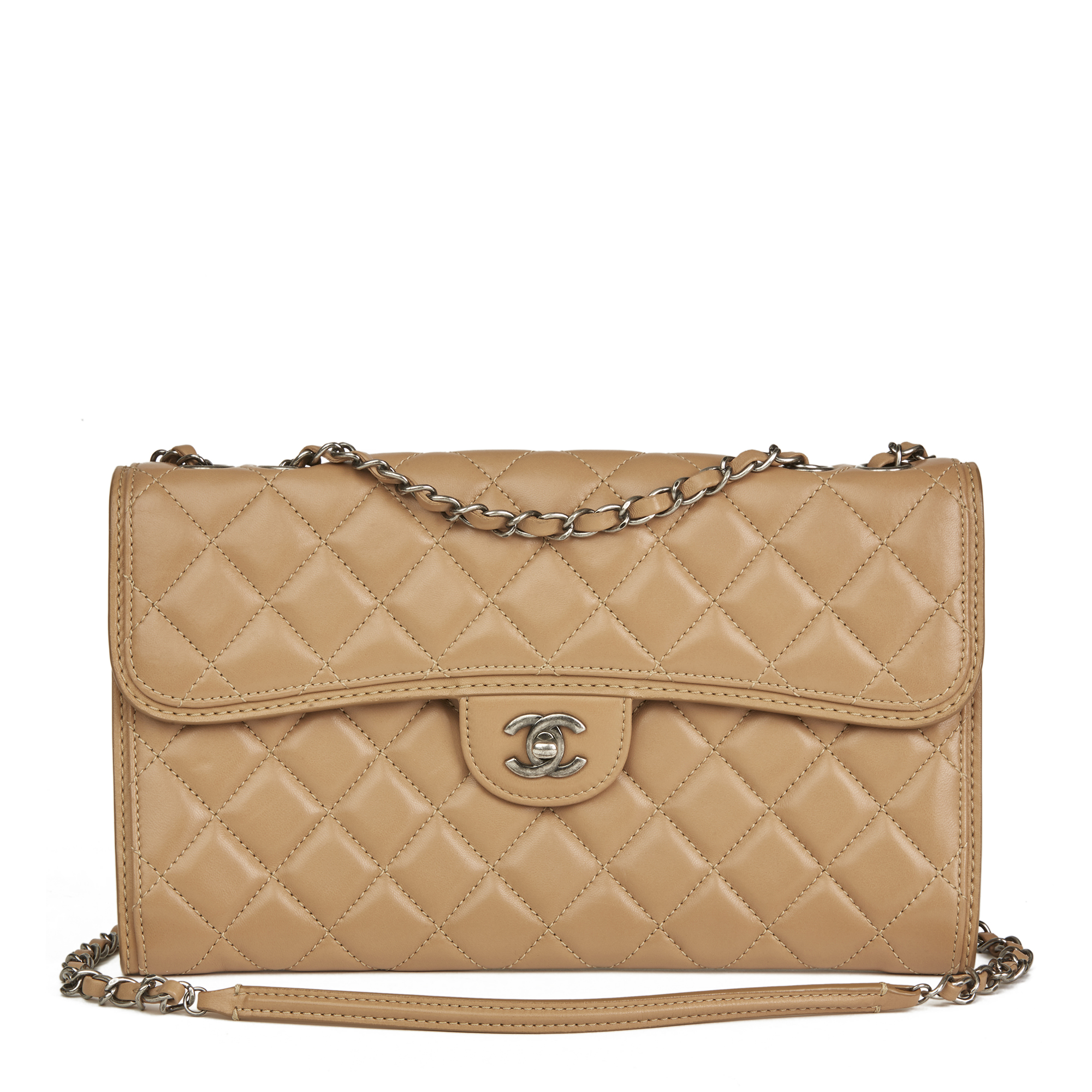 Chanel Mocha Quilted Lambskin Classic Single Flap Bag