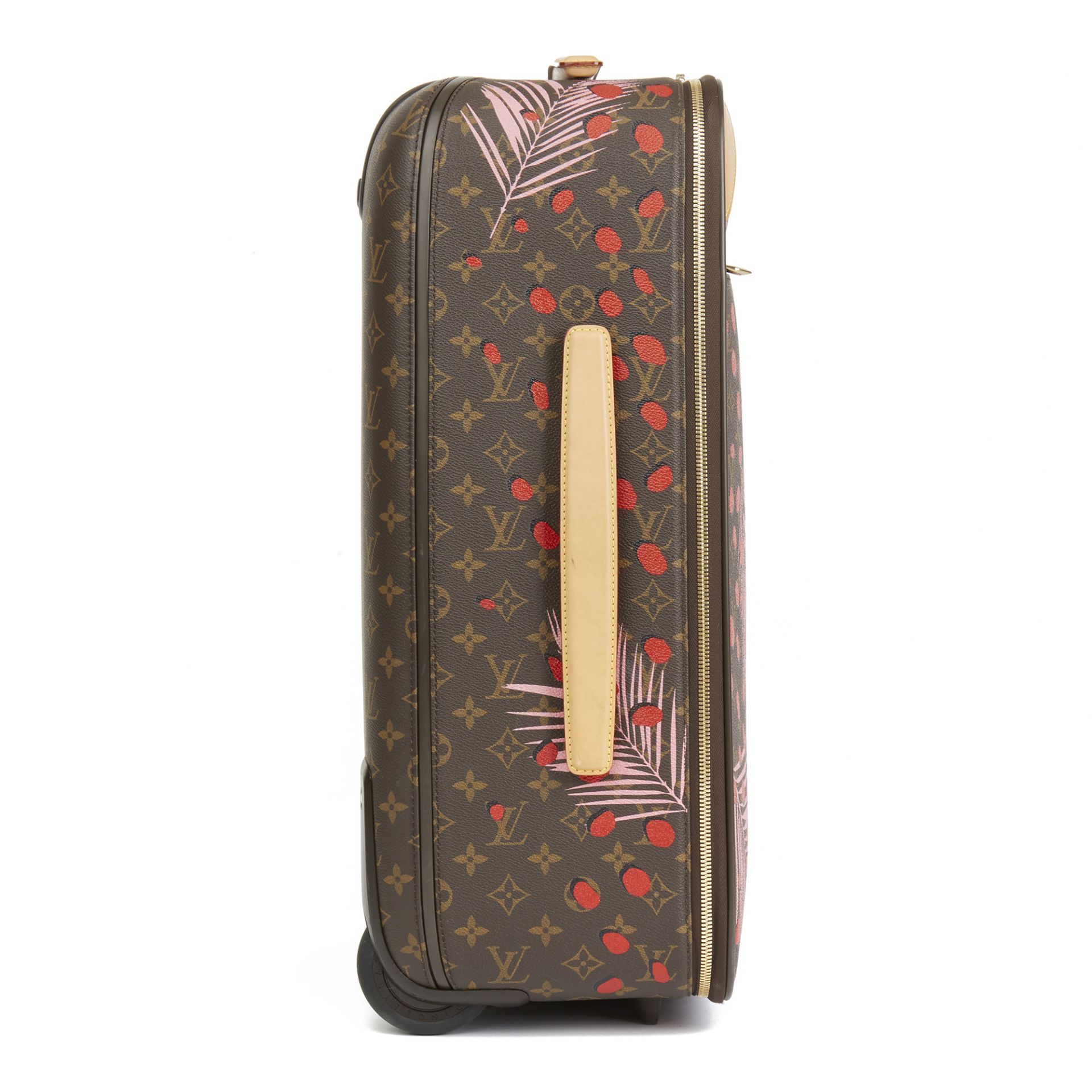 Louis Vuitton Brown Monogram Sugar Pink Poppy Jungle Coated Canvas Pégase Légère 55 - Image 14 of 14