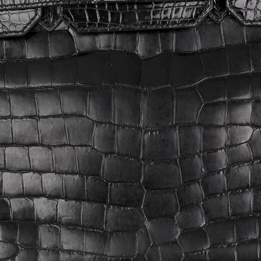 Hermès Black Shiny Porosus Crocodile Leather Birkin 30Cm - Image 3 of 12