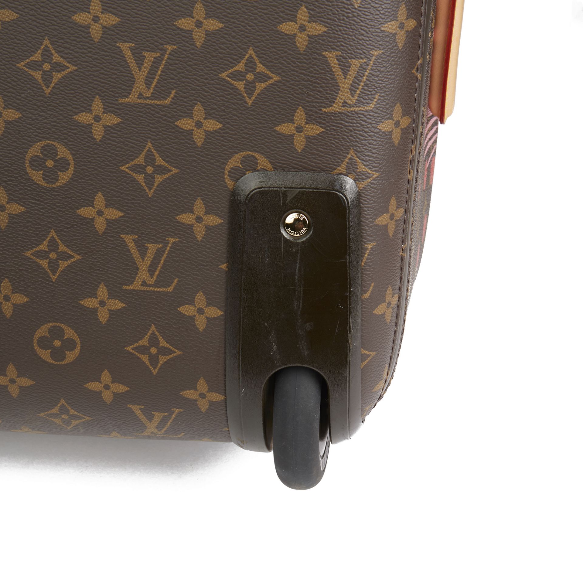 Louis Vuitton Brown Monogram Sugar Pink Poppy Jungle Coated Canvas Pégase Légère 55 - Image 3 of 14