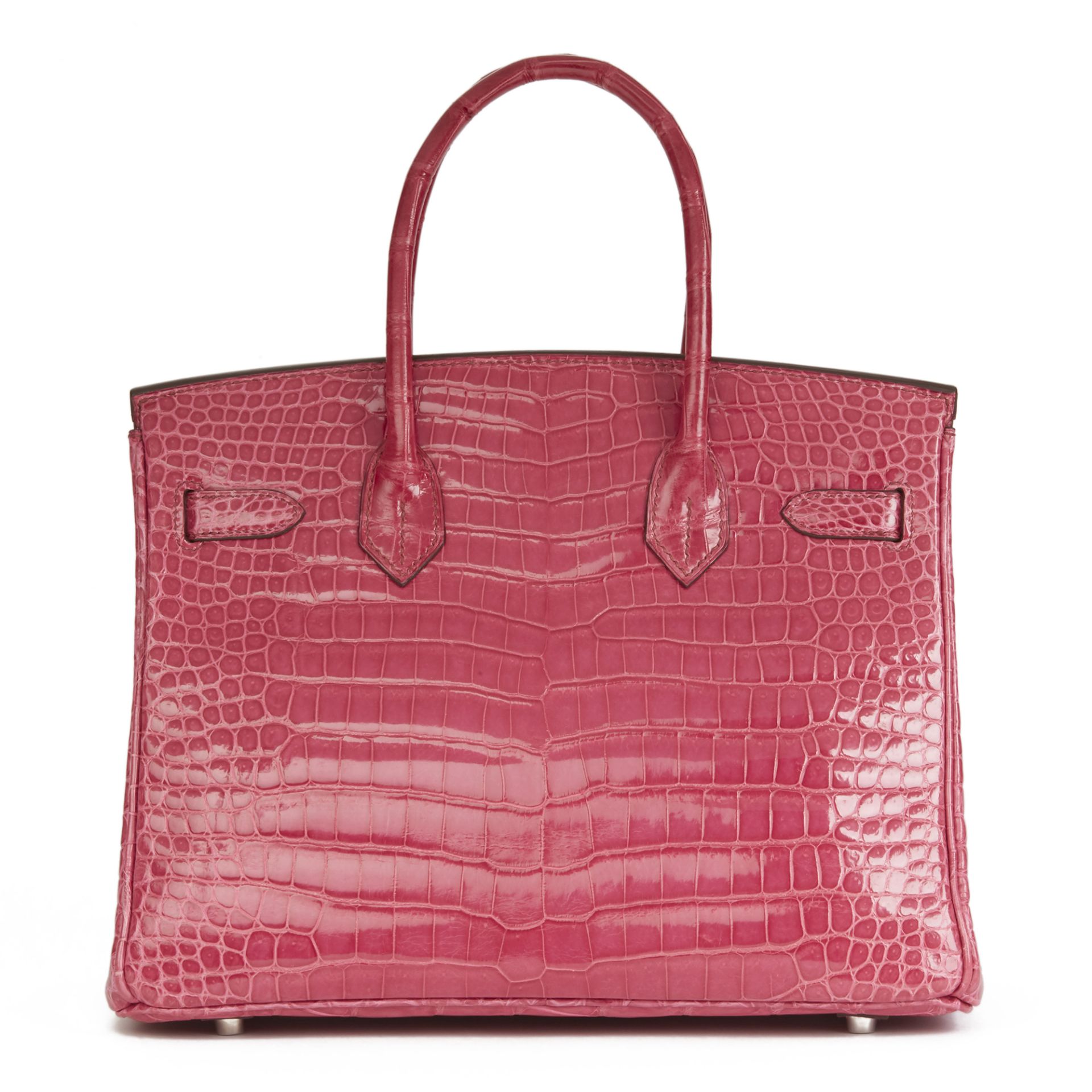 Hermès Fuschia Shiny Porosus Crocodile Leather 'Diamond' Birkin 30Cm - Image 9 of 11