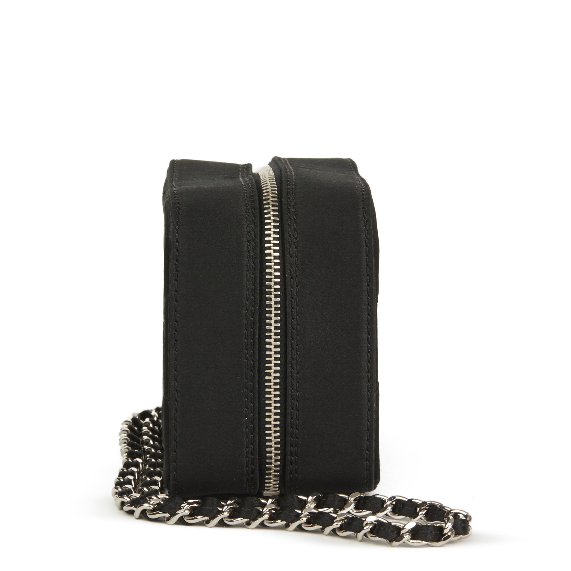 Chanel Black Quilted Satin Mini Timeless Wristlet - Image 8 of 9