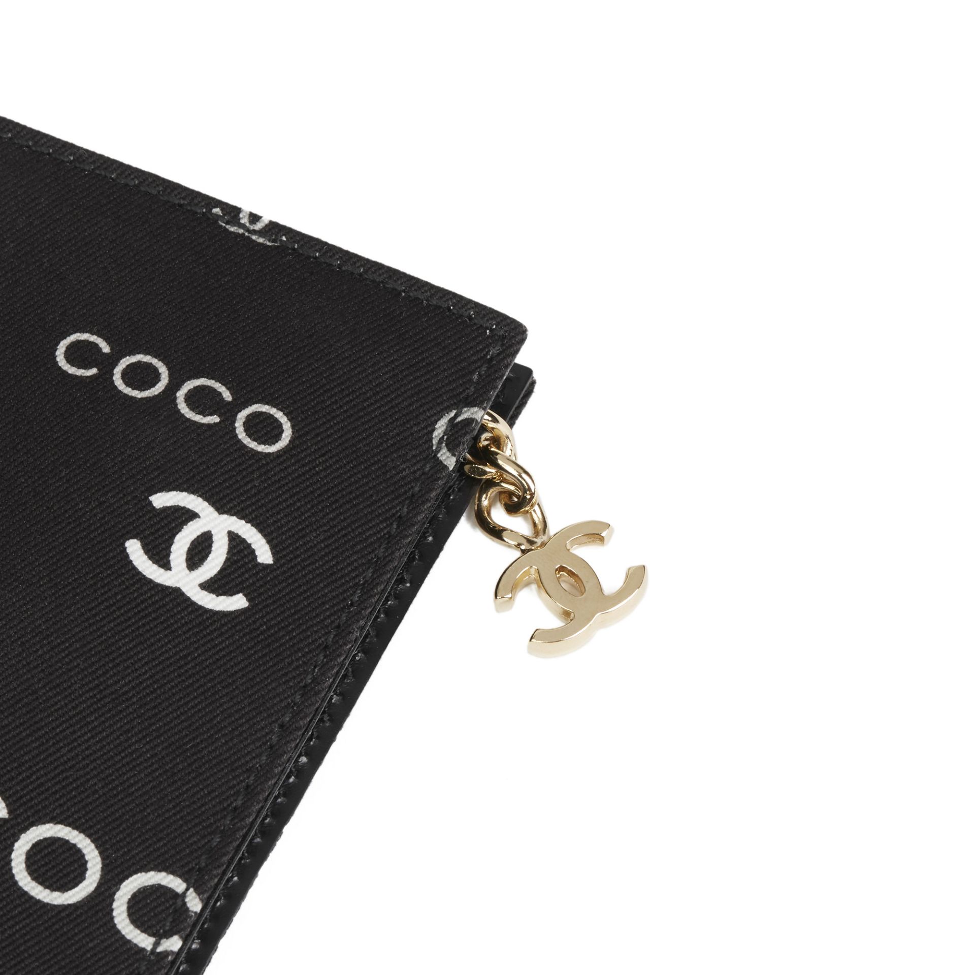 Chanel Black Canvas Coco Pouch - Image 8 of 12